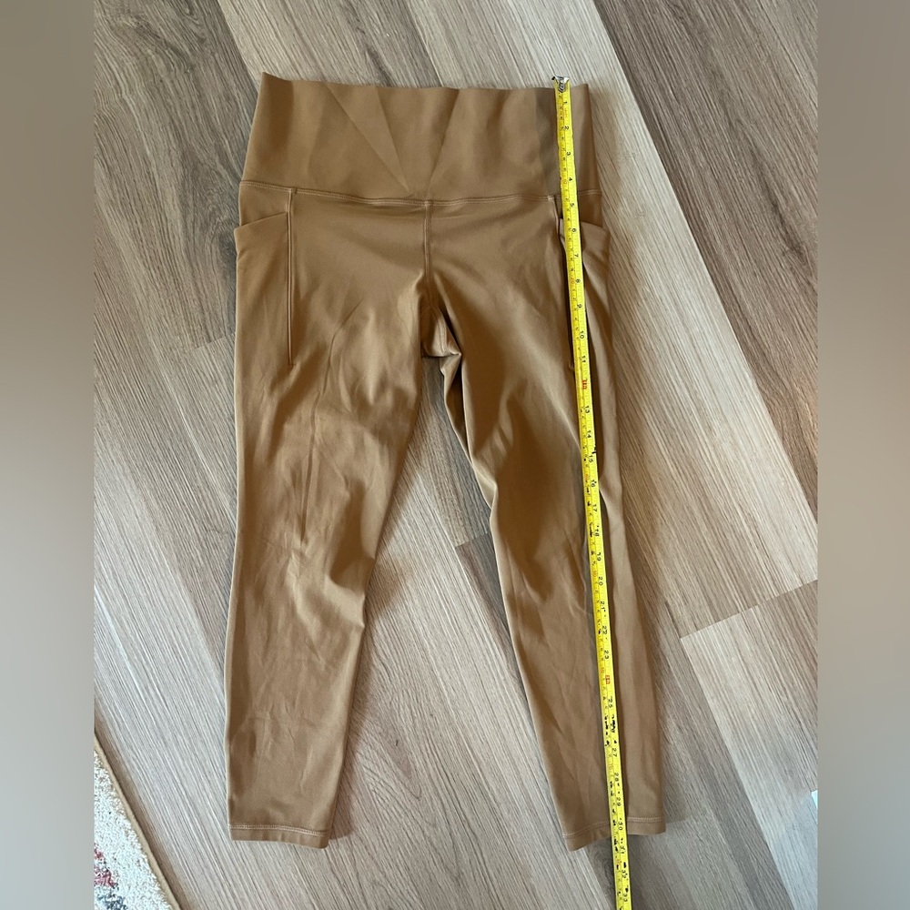 Athleta Salutation Stash Tipped Tight Brown Leggings M/P High Rise Pockets - Picture 10 of 11